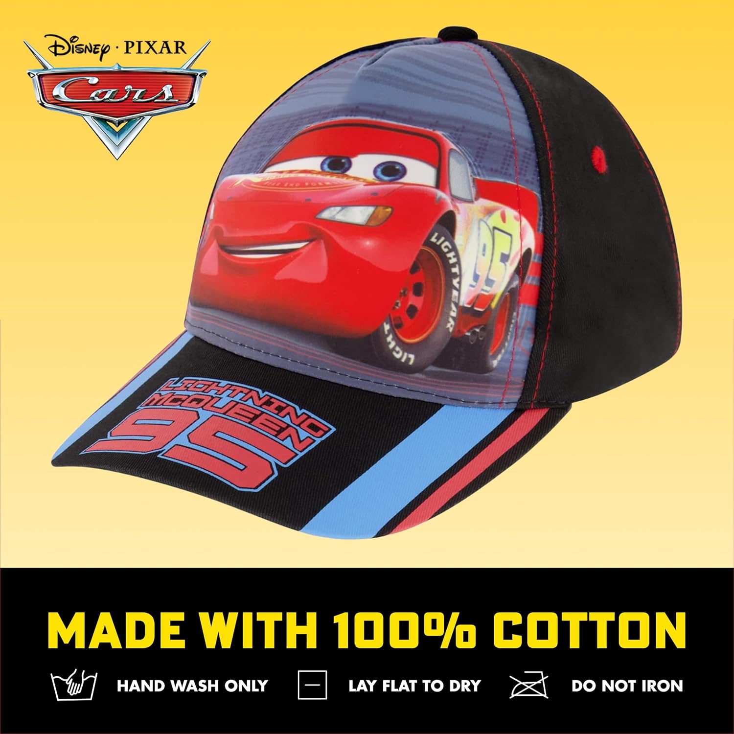Disney Boys Baseball Hat, Lightning McQueen Adjustable Cap for Toddler Ages 2-4 Or Kids Ages 4-7 - Image 6