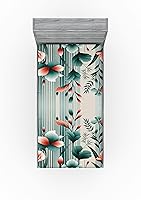 Vista 231 de Ambesonne - Sábana bajera ajustable multicolor, en colores y tres tamaños Azul y gris