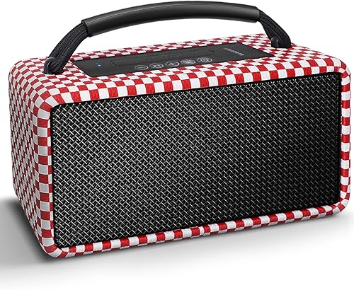 Miniatura 9 de DINDIN Altavoz Bluetooth Portátil: 80W (Pico), 20H Tiempo de Reproducción, Altavoces Inalámbricos de Madera Potentes con Graves, Entrada AUX y USB