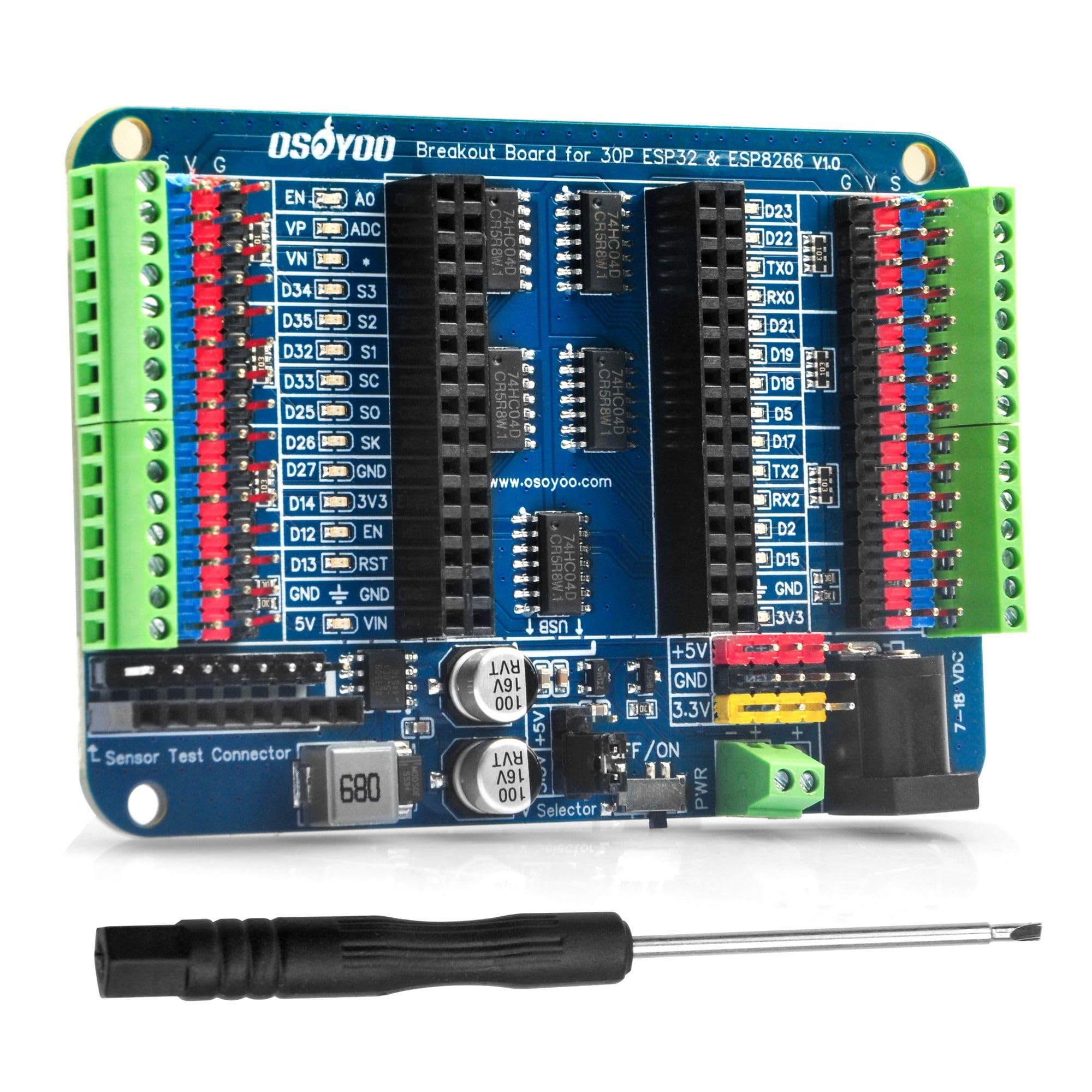 Amazon.com: OSOYOO 30P ESP32 & ESP8266 Shiled Breakout Board