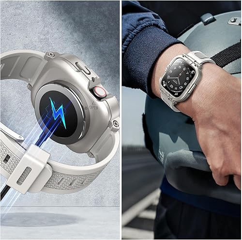 Miniatura 7 de Mosonio Caja Deportiva Resistente con Correa para Apple Watch Banda 46mm 45mm 44mm 42mm (S11S10)41mm 40mm, Correas Ligeras de TPU con Cubierta y