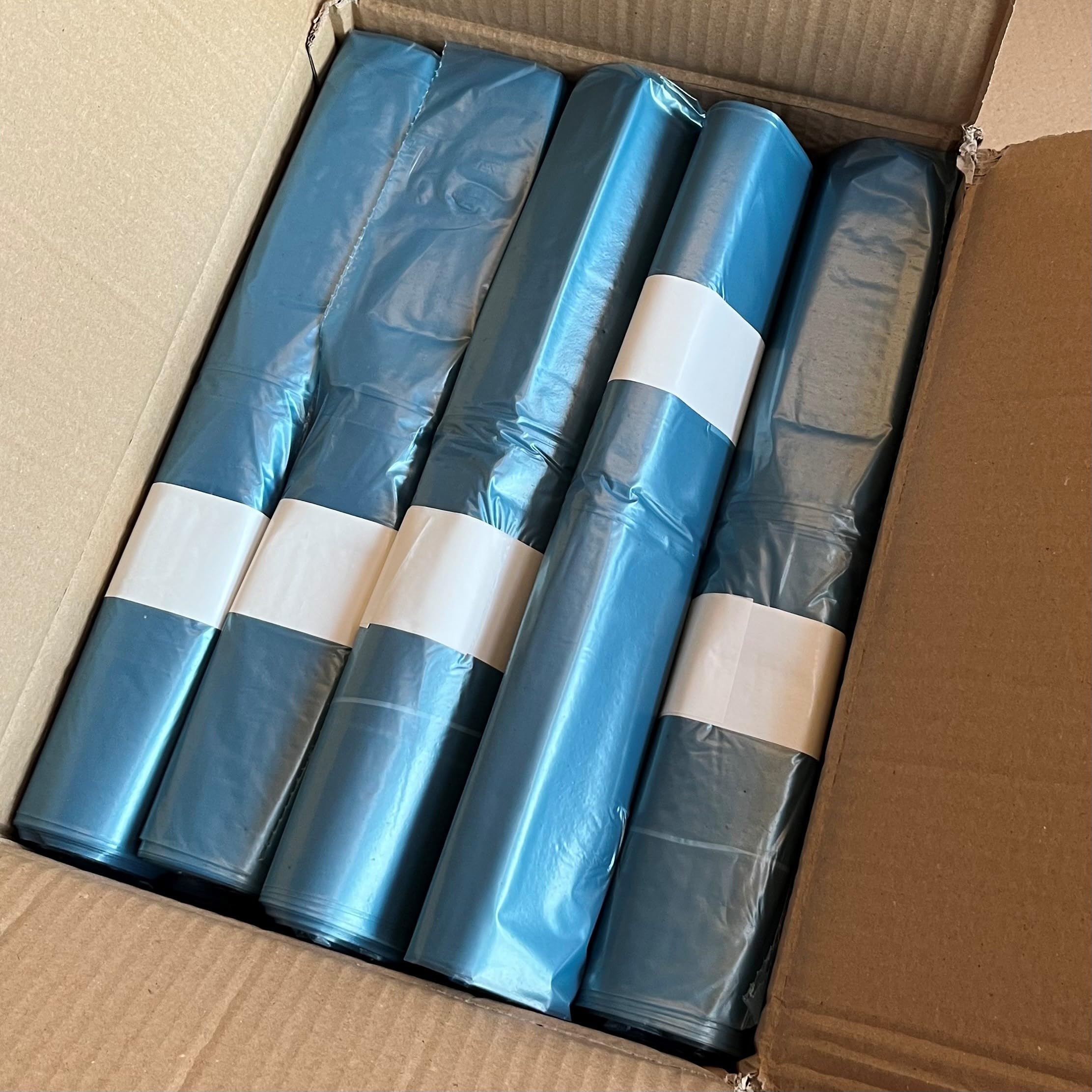 300 Pezzi Sacchi per rifiuti 72x110 cm 30 Rotoli x 10 pz ogni rotolo Sacchetti Spazzatura per immondizia differenziata 110 litri (Azzurro)