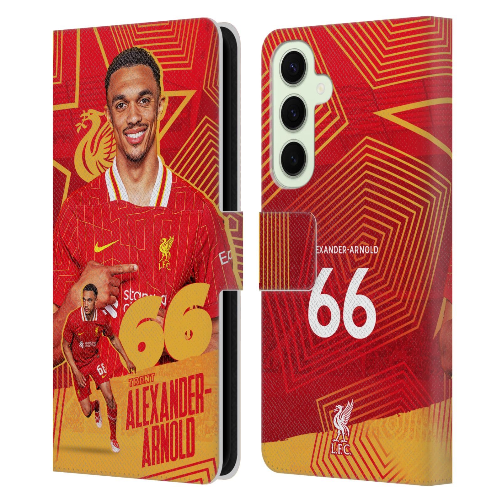 Head Case Designs Officially Licensed Liverpool Football Club Trent Alexander-Arnold 2024/25 First Team Leather Wallet Case Compatible With Samsung Galaxy S25+
