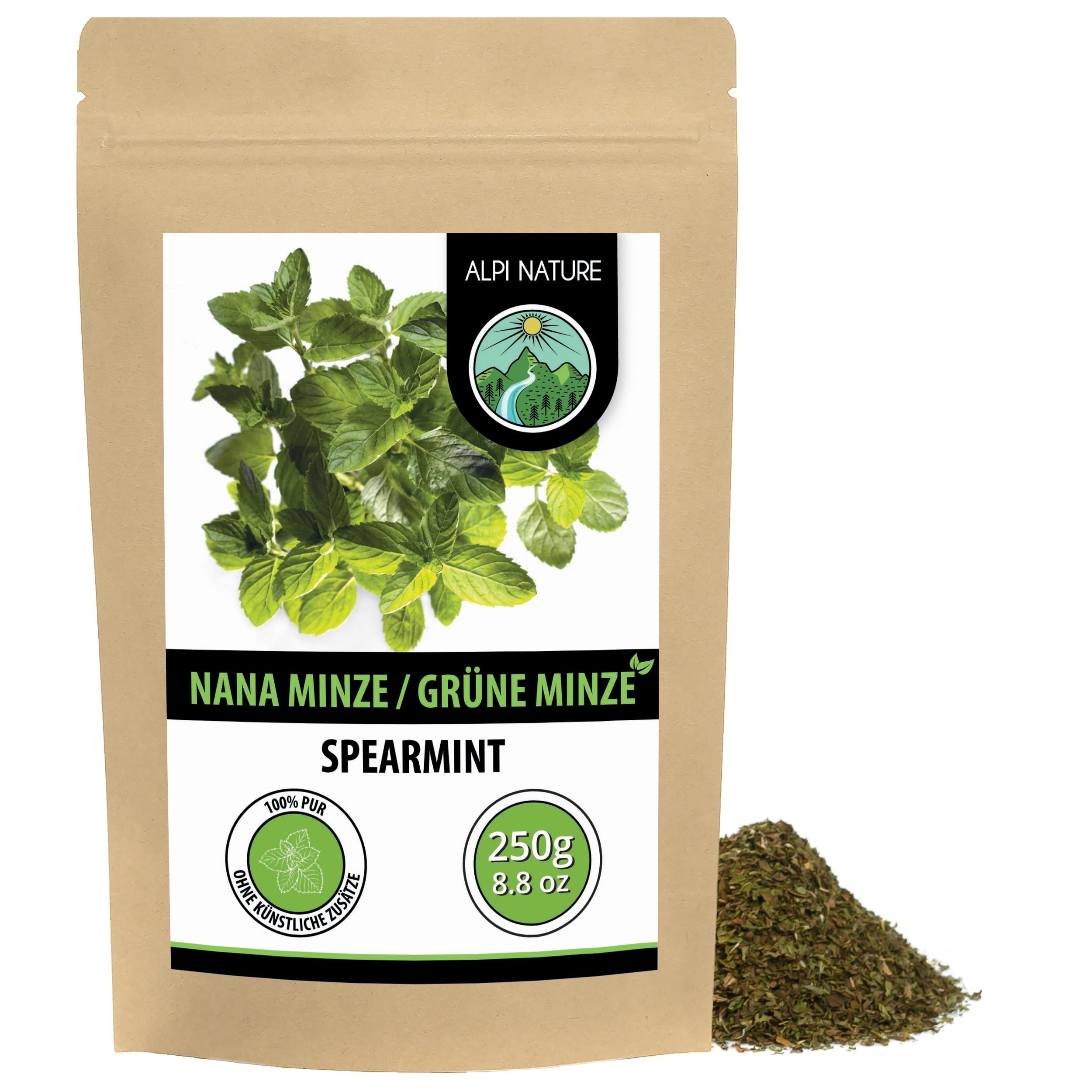 Alpi Nature Nana Minze Tee 250g, Spearmint Tee, marokkanische Minze, Mentha spicata