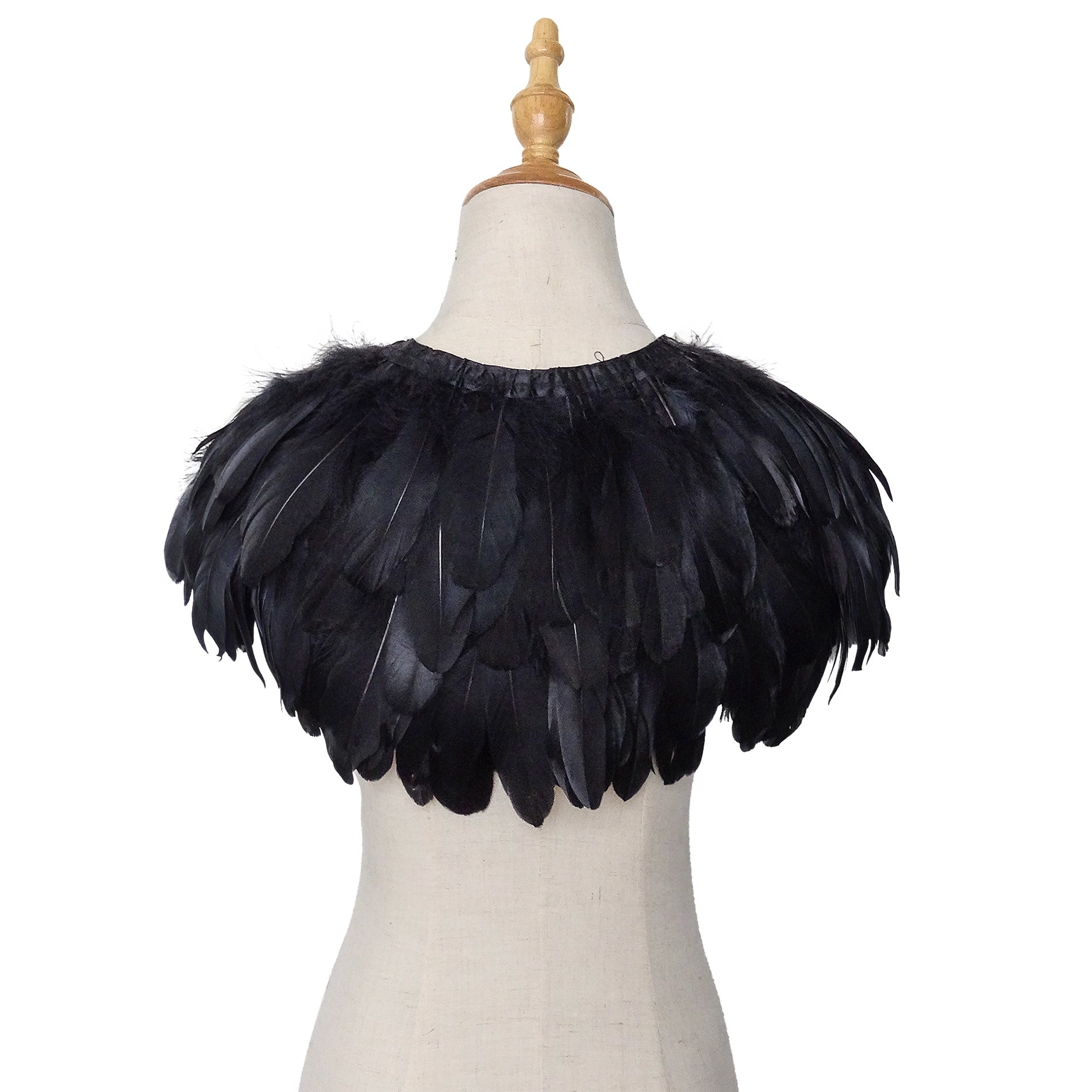 keland Feder Cape Stola Schwarz Weiß Beige Schal Halloween-Kostüm