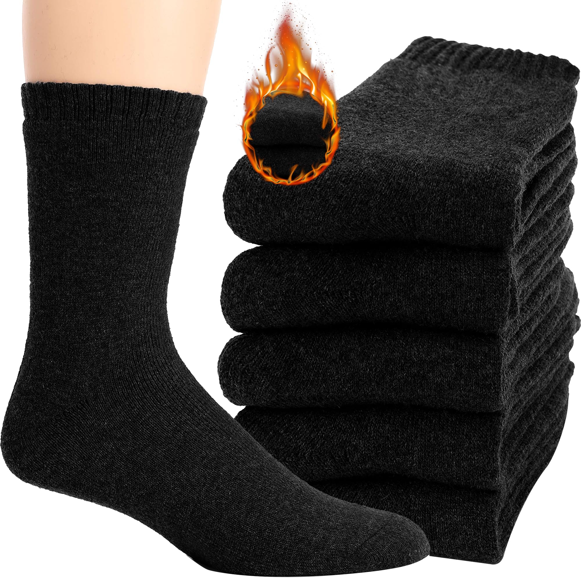 Hifen Women's Black Hifen® 3 Pairs Thermal Socks 2.3 Togs Extra Warm Winter Walking Work Socks Uk Size 4-7