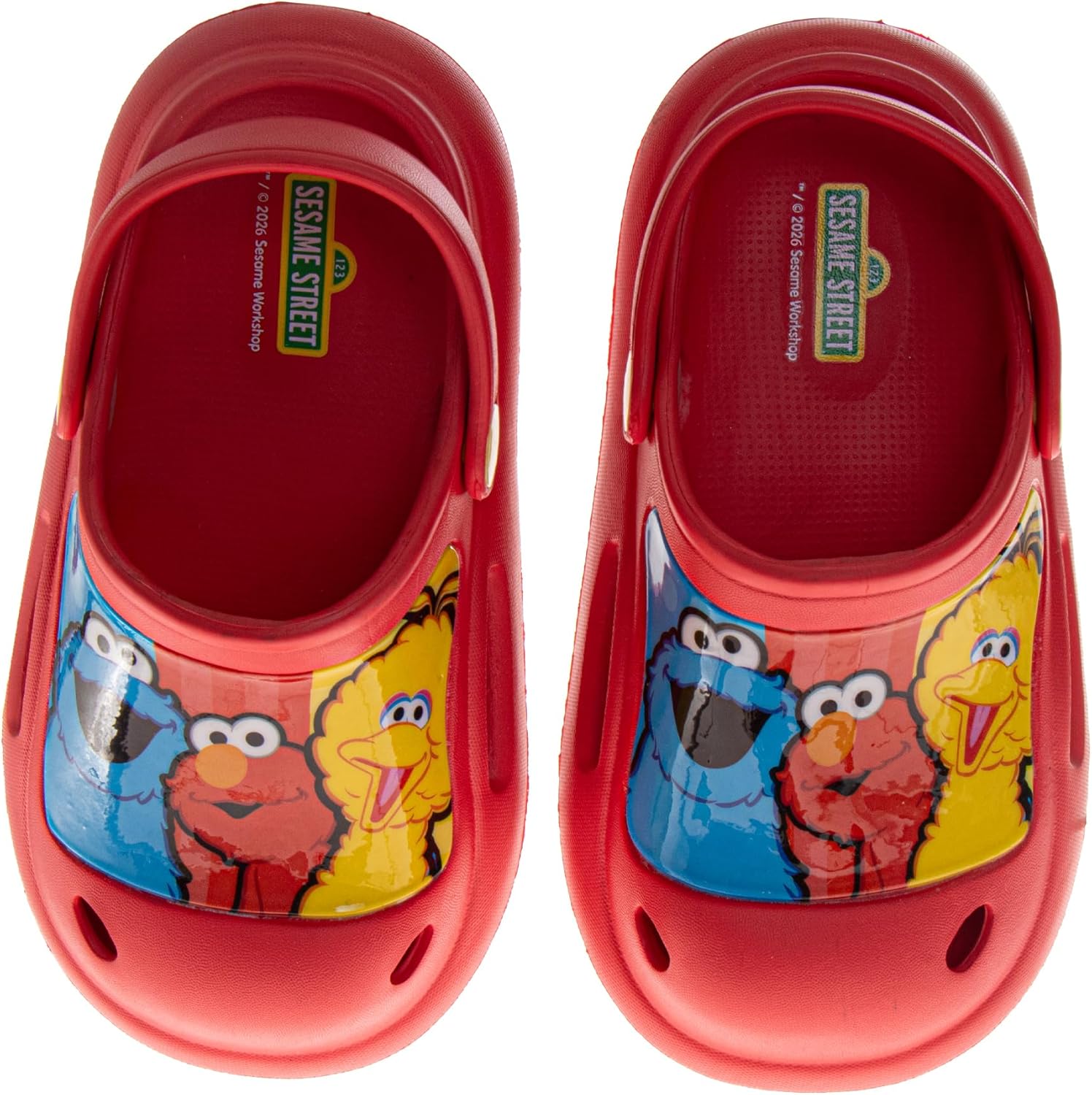 Sesame Street Clog Sandals with Backstrap - Closed Toe Slides for Kids Girls and Boys - Sesame Sandal Slip-On Clogs Water Resistant (Sizes: 3-4 Infant/ 5-10 Toddler / 11-12 Little Kid)