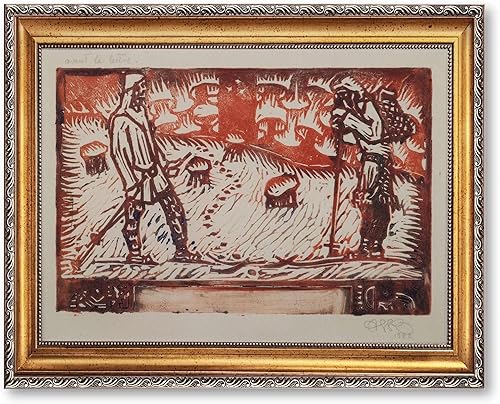 Vintage Framed Walking Men Wall Art Canvas Print Oil Paintings Reproduction World Classics Rustic Poster Painting Pictures Home Decor Trendy