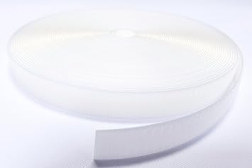1" White SEW-ON Hook and Loop Fastener - Loop Side ONLY - 50 Yards