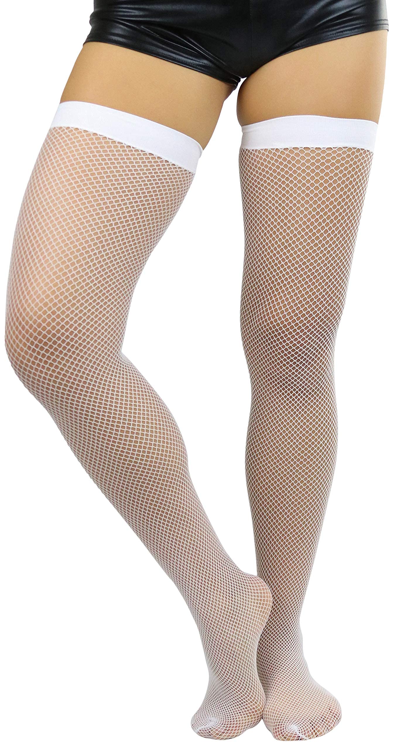 ToBeInStyle Women’s Fine Classic Fishnet Thigh High Stretch Nylon Novelty Stockings