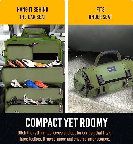 Miniatura 7 de Organizadores de bolsas de herramientas duraderas con 6 bolsas de herramientas desmontables, bolsa enrollable pequeña  Organizador de bolsas de