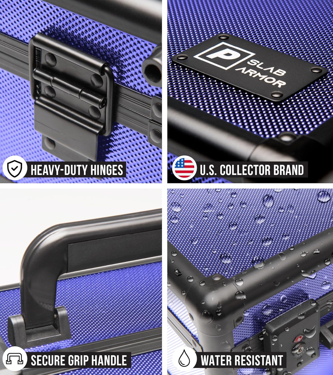 Panopply SLAB ARMOR 3 Row Graded Card Storage Box PSA Card Slab Case For Graded cards Hold 120+ Slabs Graded Card Case PSA Graded Card Storage Sports Baseball Card Collector Gifts (NAVY BLUE)
