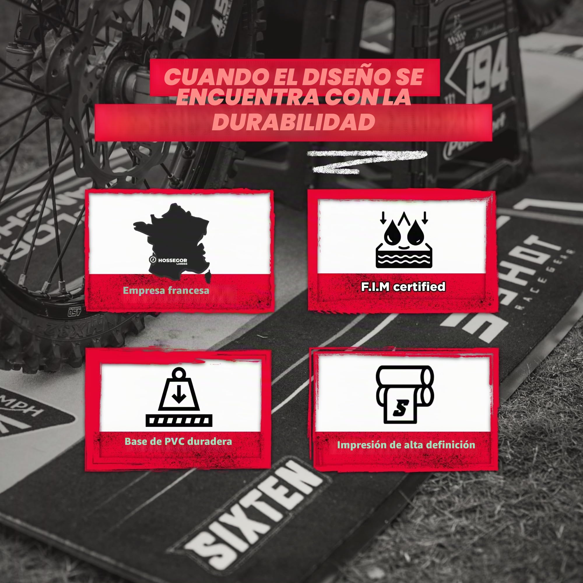 Zwift 65x180 Sixten Home Trainer Mat - Alfombrilla de vibración y cancelación de ruido - Protección del suelo para bicicletas de interior - Duradero y respetuoso con el medio ambiente
