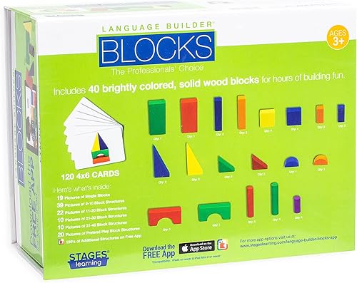 Miniatura 2 de Etapas materiales de aprendizaje idioma Builder bloque imitación Kit estudios para autismo & Preschool 120Pretend Play Flashcards, 40bloques de