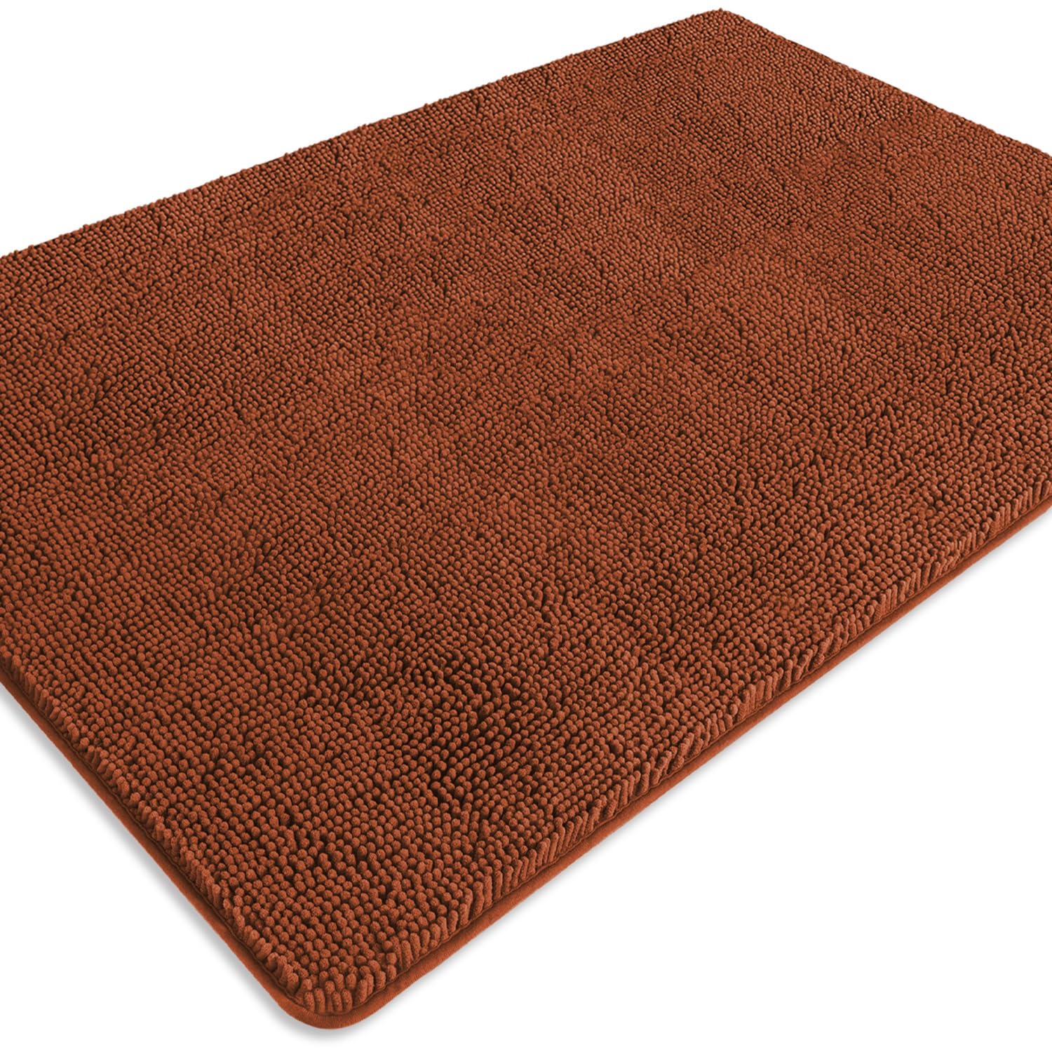 PureSwan Bathroom Runner Rug 40 x 60 Inch – Extra Large Long Bath Mat | Absorbent and Washable Thick Chenille Bath Rug Non-Slip Runner Rug for Bathroom, Shower, Sink(Rust)