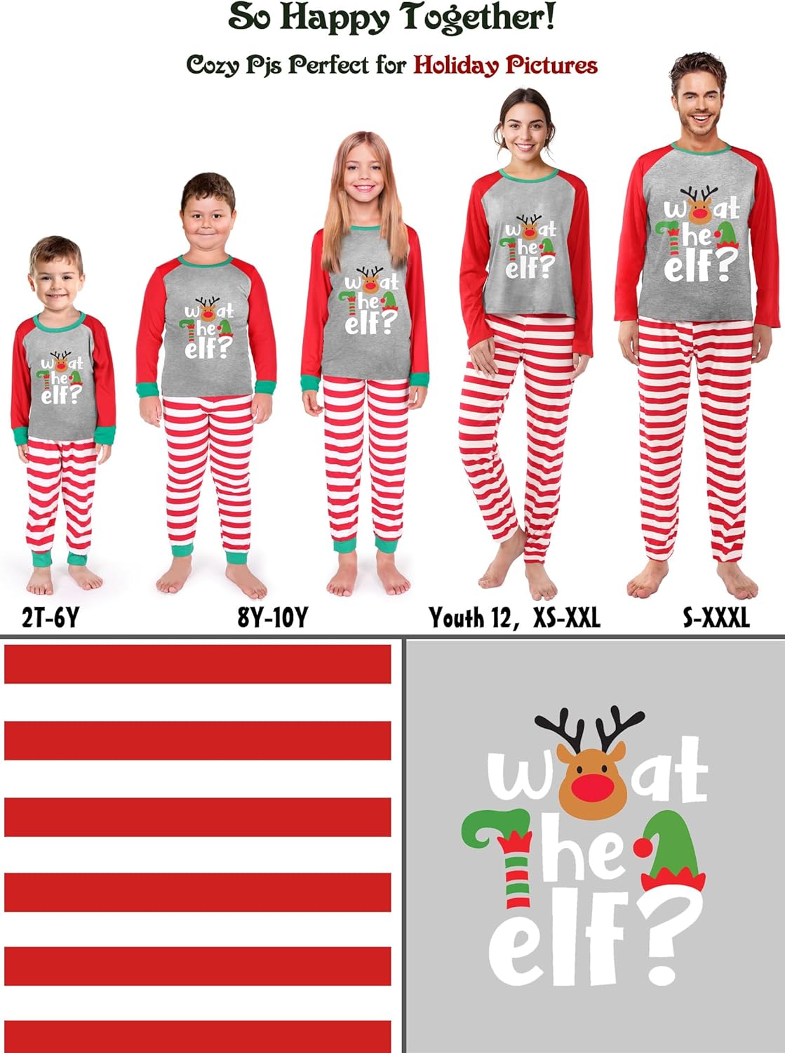 SUNNYBUY Family Christmas Pjs Matching Sets,Holiday Pajamas Xmas Jammies for Family or Couples - Image 4