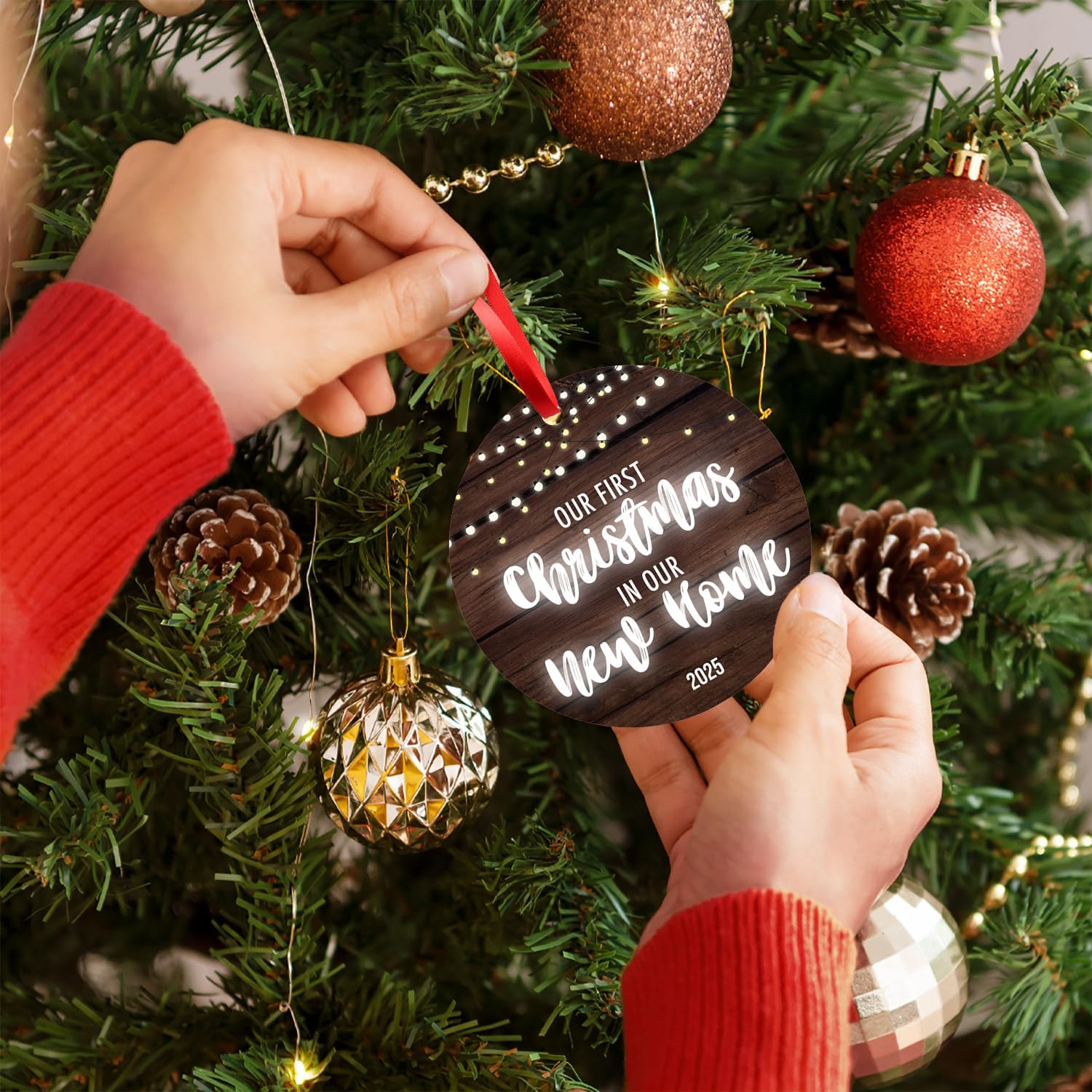 Our First Christmas in Our New Home 2025, Christmas Tree Decorations Gift Ornaments,