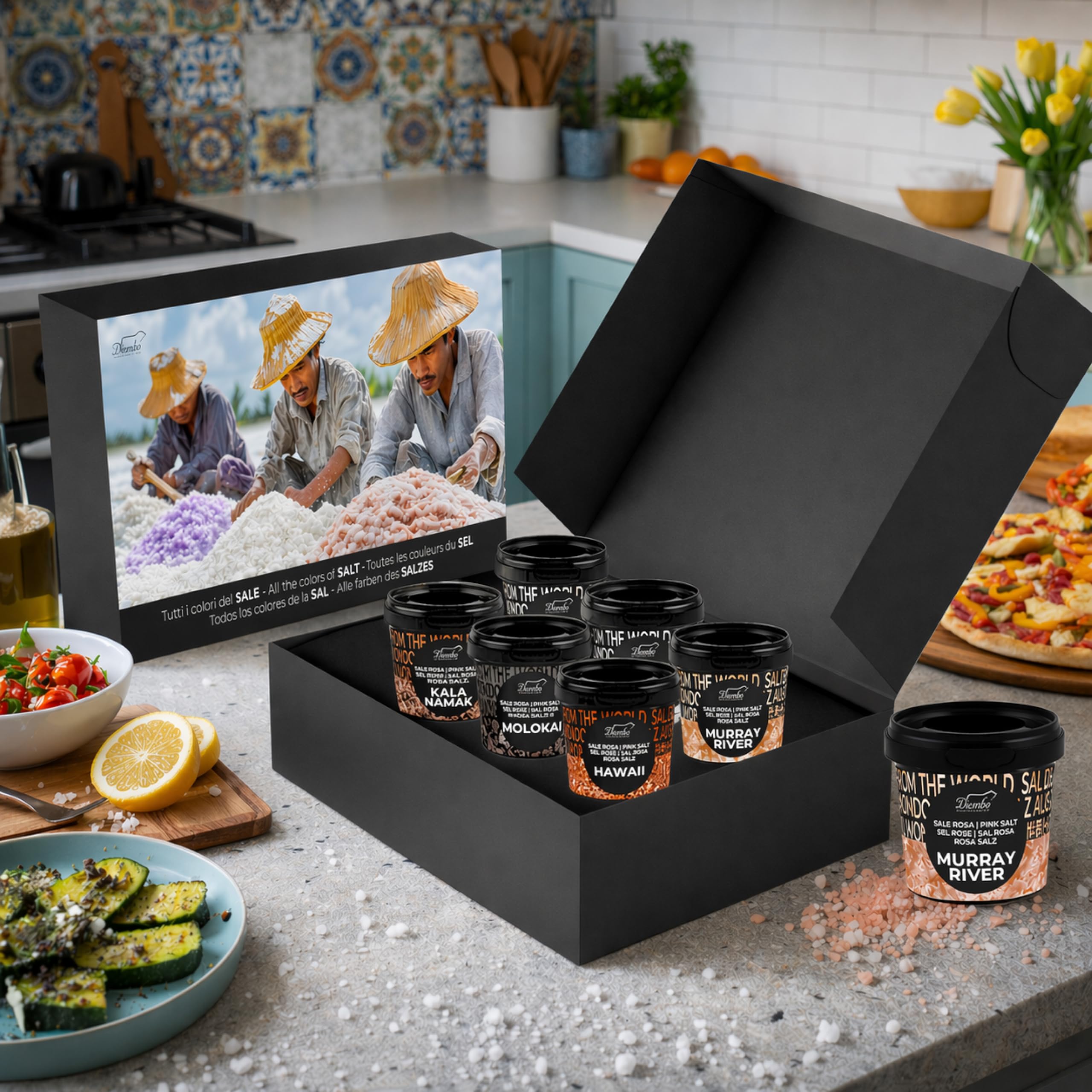 Set 6 Sali Gourmet Bembo – Selezione di Sali Pregiati dal Mondo – Idea Regalo Elegante per Cucina Raffinata