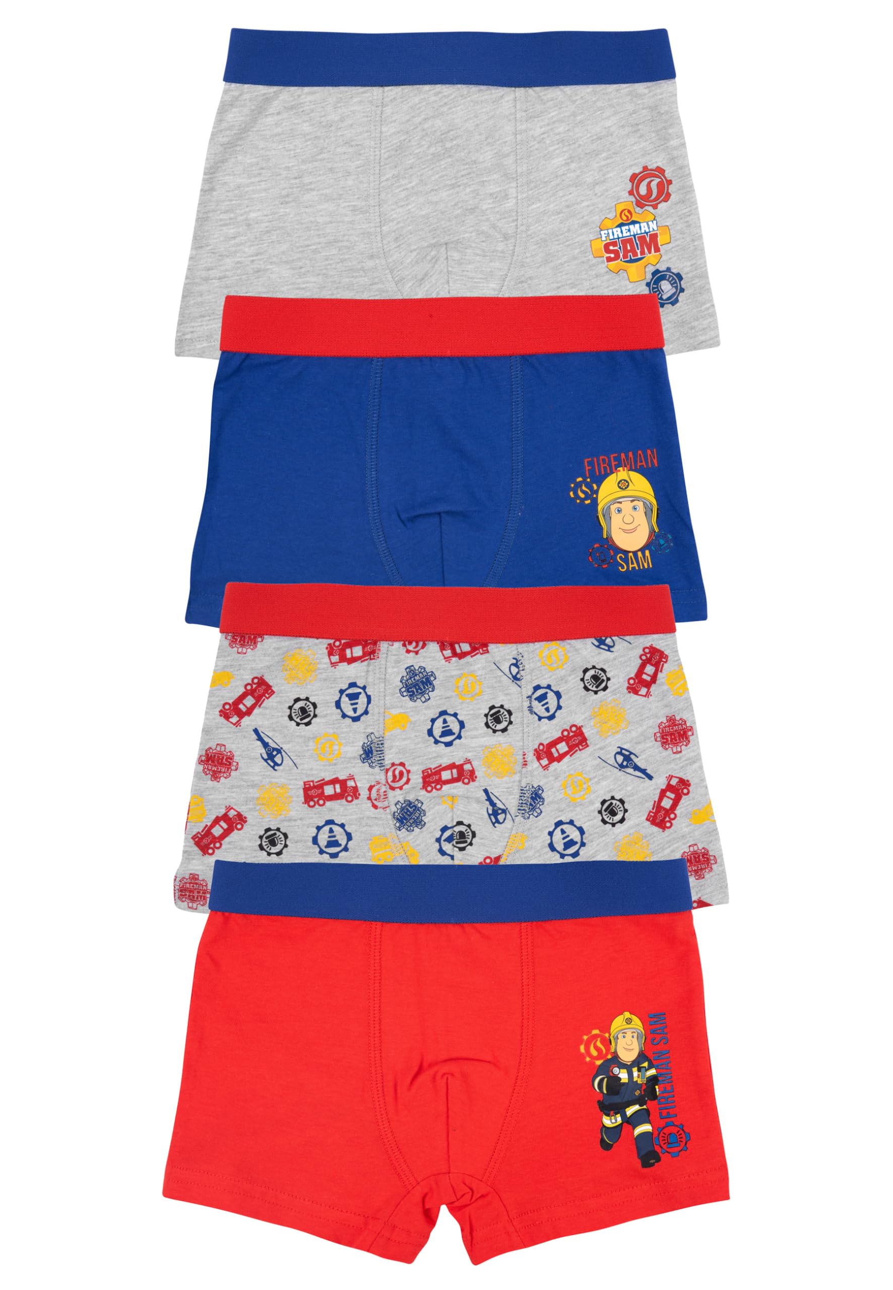United Labels Fireman Sam boxer shorts for boys - children's underwear boxer shorts (pack of 4) (DE/NL/SE/PL, numerical, 110, 116, regular, multicoloured)