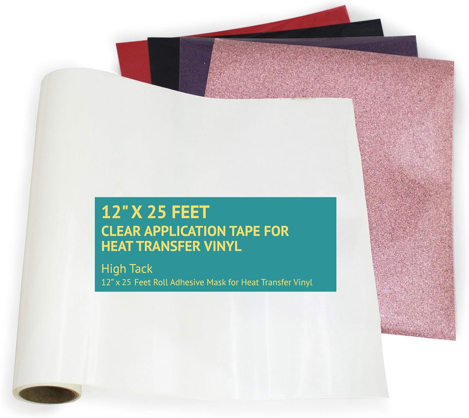 Bright Idea 12" x 25 Feet Transfer Tape for Heat Transfer Vinyl - Iron On Transfer Paper - Heat Transfer Paper, Clear Transfer Tape for Printable HTV | Perfect Alignment of Silhouette Cameo, Cricut