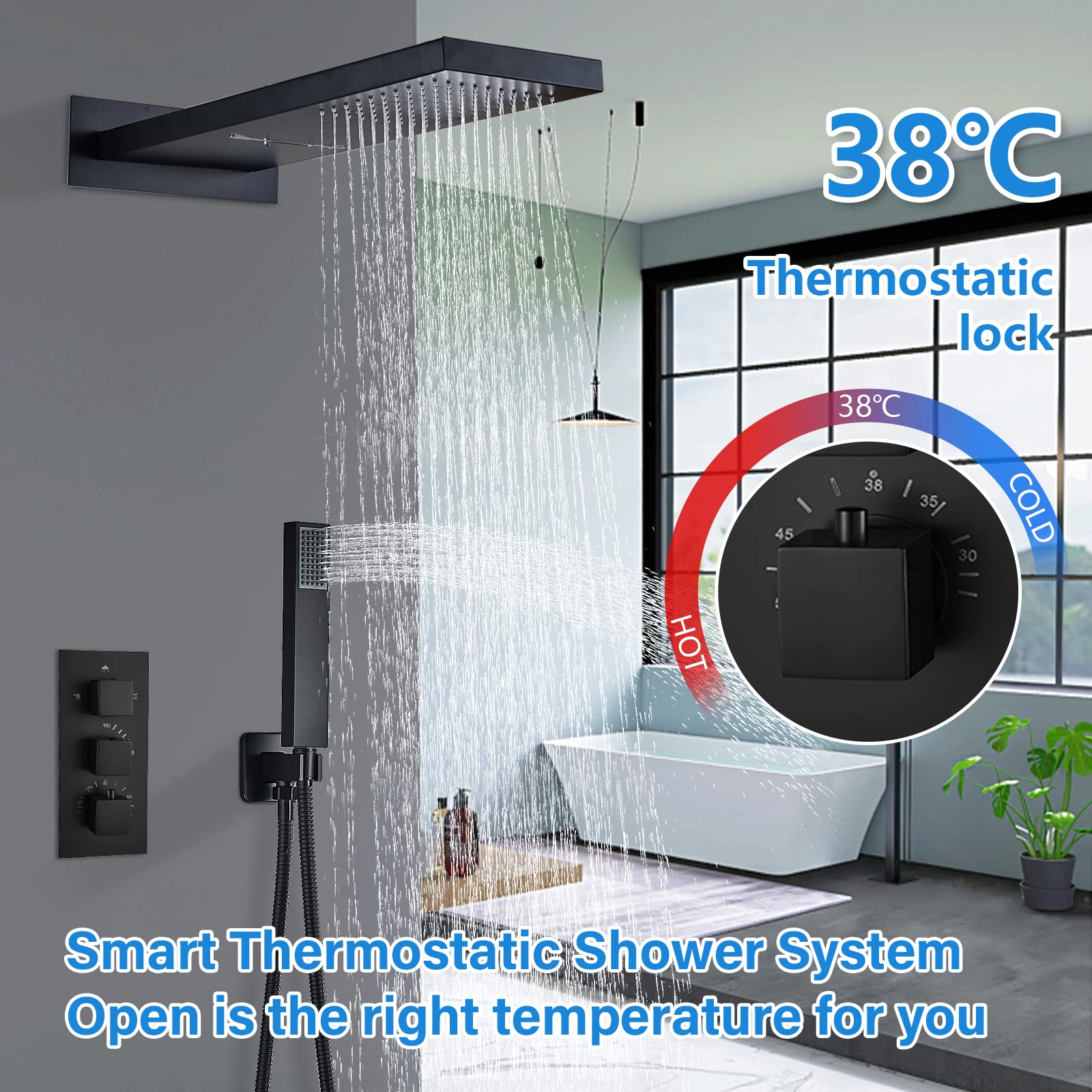 Hansa Micra Thermostat Duscharmatur Set Mit Basicjet-Style Duschsystem