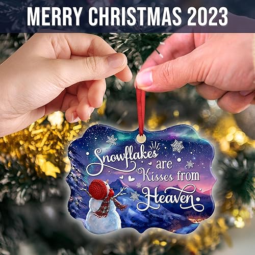 Vista 12 de KYRAKO Adorno colgante conmemorativo – Adorno de Navidad en forma de corazón para la pérdida de un ser querido, mamá, papá, marido, regalo de duelo