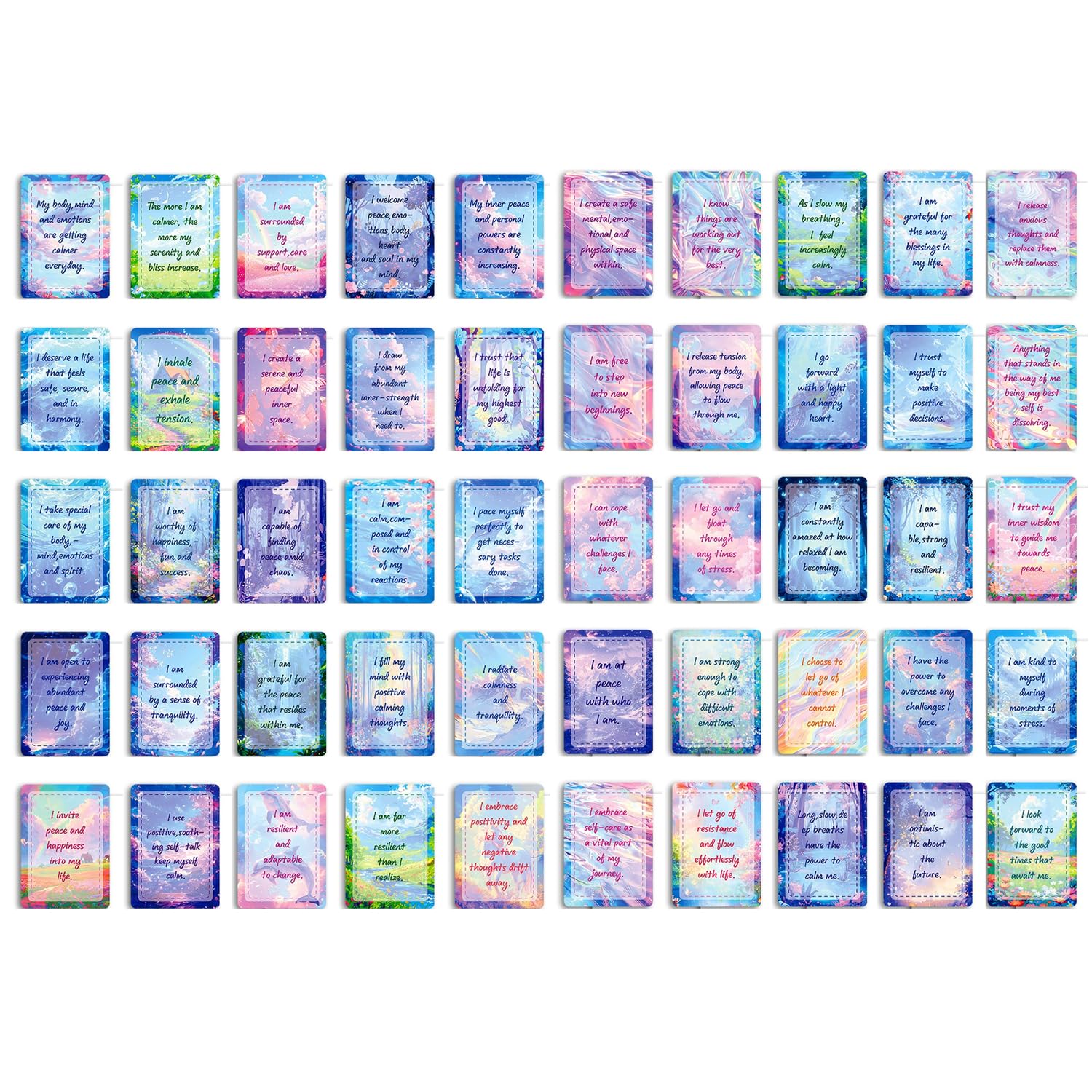 50 Pcs Positive Affirmation Cards, Motivational Cards with Inspirational Quotes Note, 3.5 * 2.5 inch Positivity Notecards for Colleagues, Classmates, Women, Men