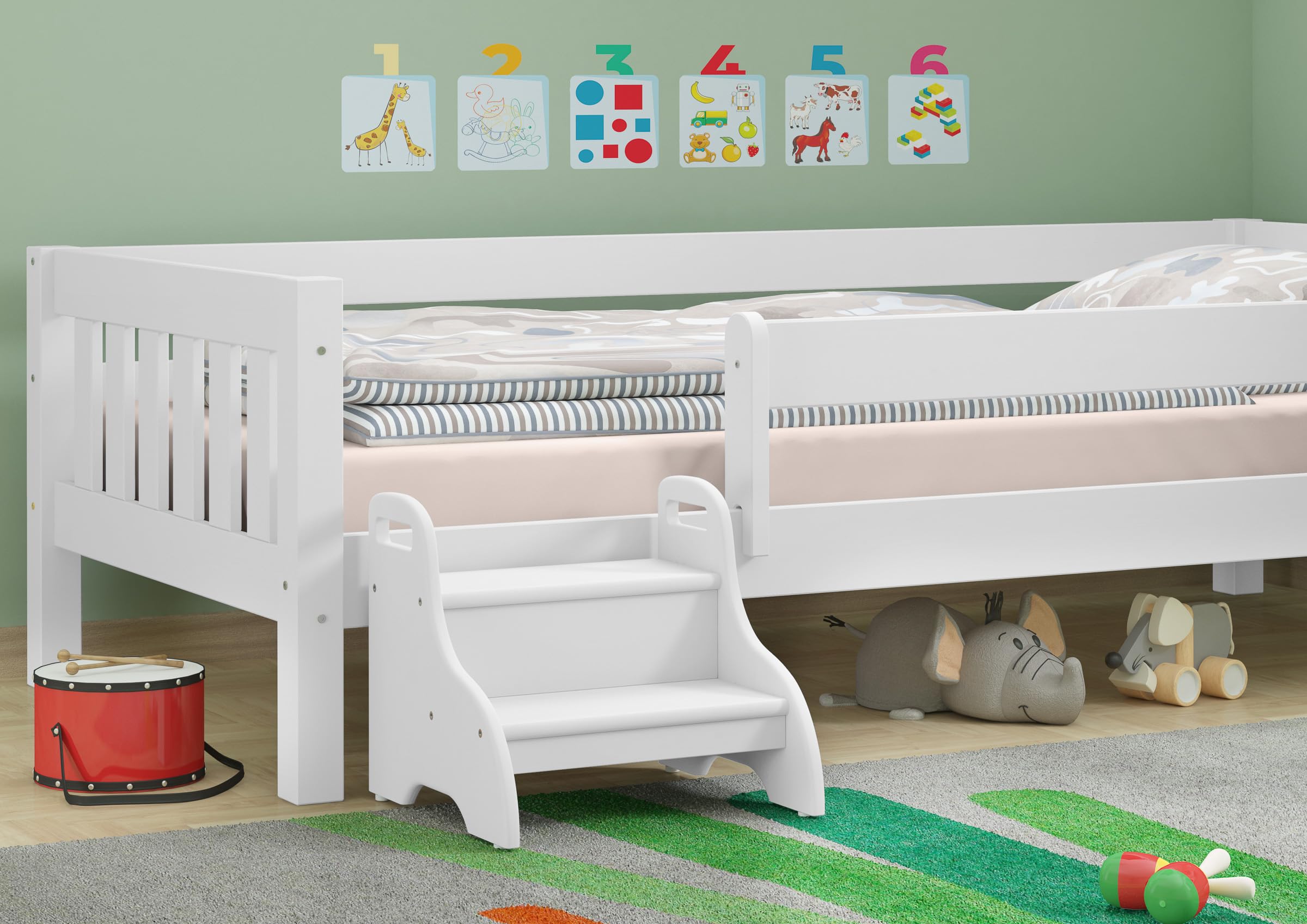 Tritthocker für Kinder und Erwachsene als BadezimmerhockerKiefer weiß