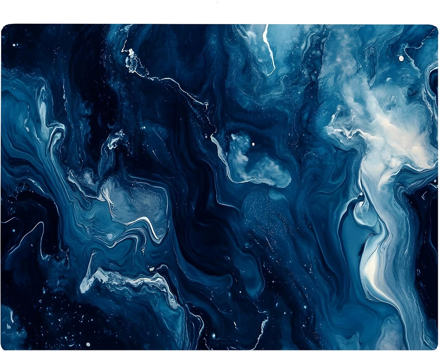 Light Dark Blue With White Marble Kitchen Glass Cutting Board Ocean Decorative Gift Marbled Granite Stone Rock Gift For Her Mom Wife (Marble)