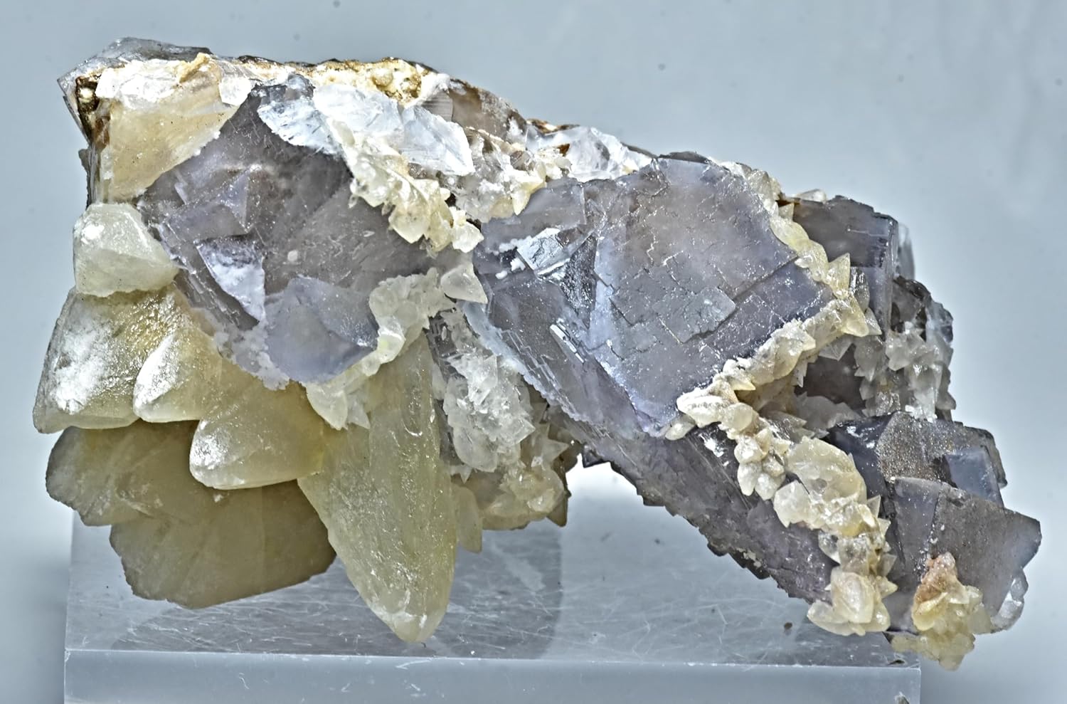115 Gram Awesome Natural Fluorite Crystal Specimen with Dog Tooth Calcite
