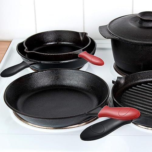 Miniatura 6 de Boao 8 soportes de silicona para mango caliente y soportes para ollas, fundas de goma extraíbles resistentes al calor, fundas de tapa para sartenes