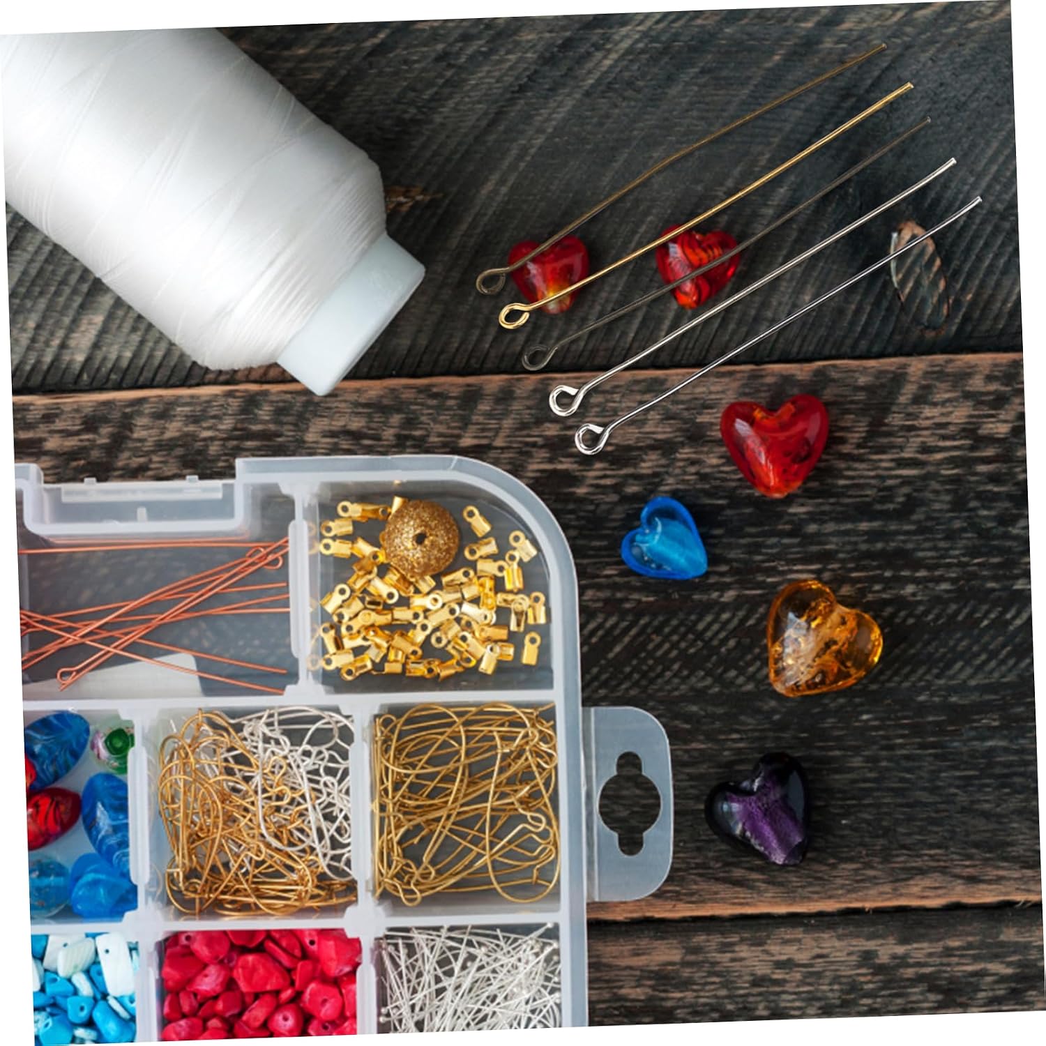 Uonlytech 500-Piece Metal Head Pins for Jewelry Making Open Eye Earring and Bracelet Pins DIY Craft Supplies for Jewelry Enthusiasts