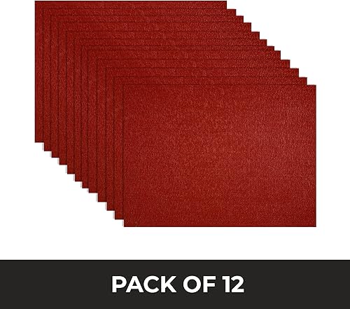 Miniatura 2 de Risch Manteles individuales tejidos de vinilo, elegante mantel individual rectangular de tejido de plástico, comedor interior o exterior, lavable,