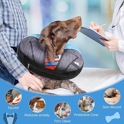 Miniatura 4 de SCENEREAL Collar inflable protector para perros y gatos, gris, S