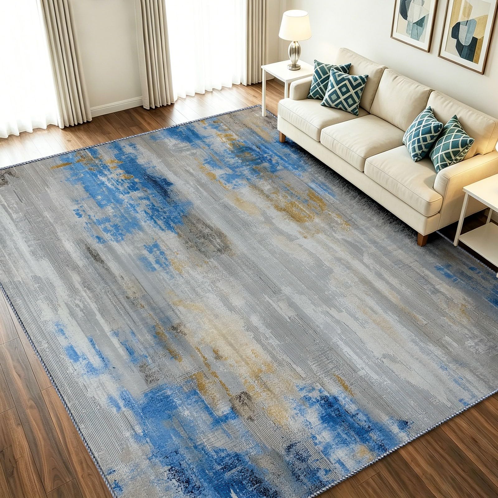 Tapis abstrait moderne vieilli artistique 160x230 de haute qualité