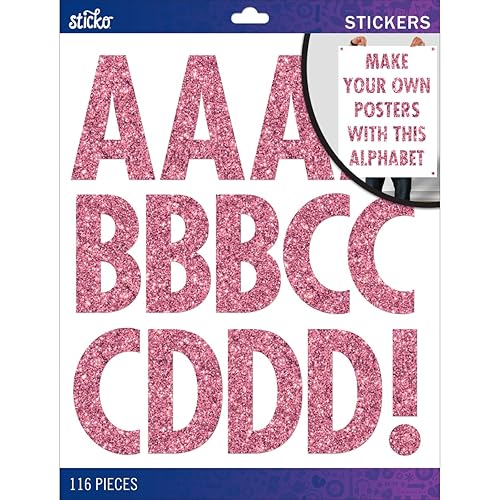 Art & Craft Supplies Large Self adhesive glitter foam LETTERS alphabet