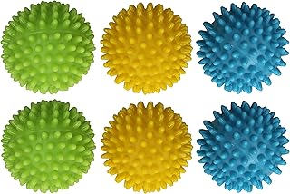 Dryer Balls Laundry Anti Static - 6 Pack Reusable Plastic Clothes Drying and Fluffing Fabric Softener Balls 3 inches Assor...