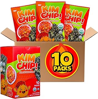 KIMCHIP! Crispy Seaweed Snack (10 Packs) Spicy Kimchi Salsa Flavor