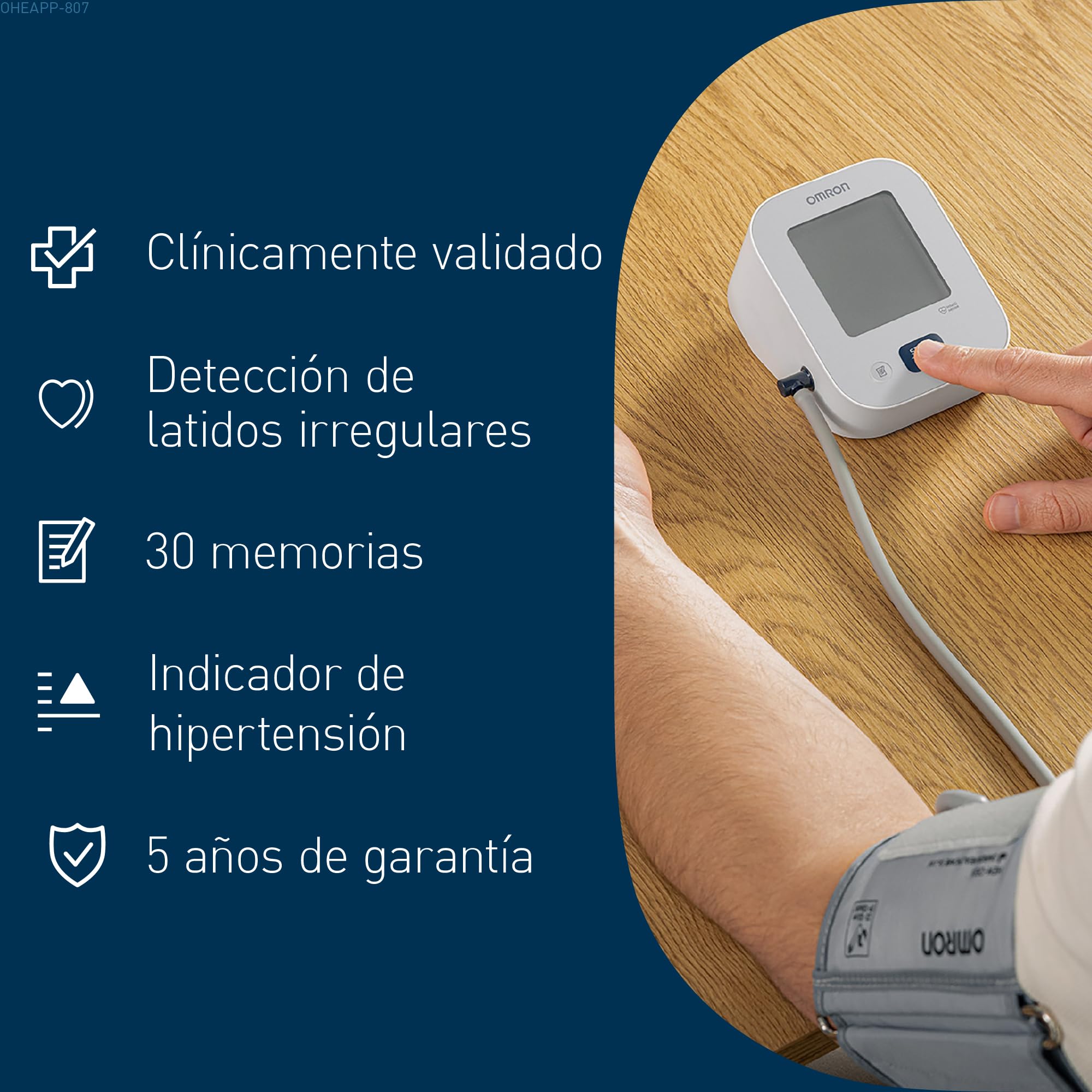OMRON X2 Essential - Tensiómetro de brazo automático - Con indicador de hipertensión y detección de latido irregular - Memoria de hasta 30 lecturas - Validado clínicamente - Garantía 5 años - 22-32 cm