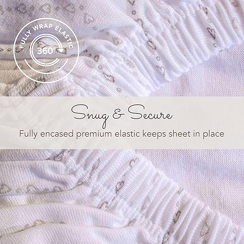 Miniatura 4 de Guava Lotus - Juego de 2 sábanas bajeras de viaje para cuna, 100 % algodón orgánico, para el patio de juegos de bebé y colchón para cuna, tejido de