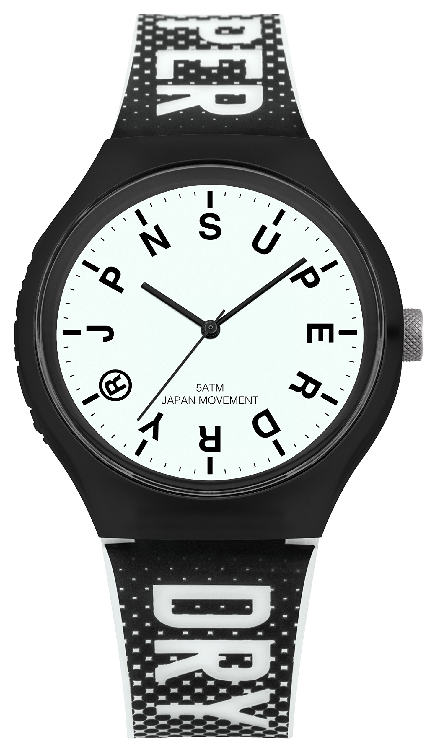 Superdry Mens analoge quartz horloge met lederen band SYG228B, Zilver