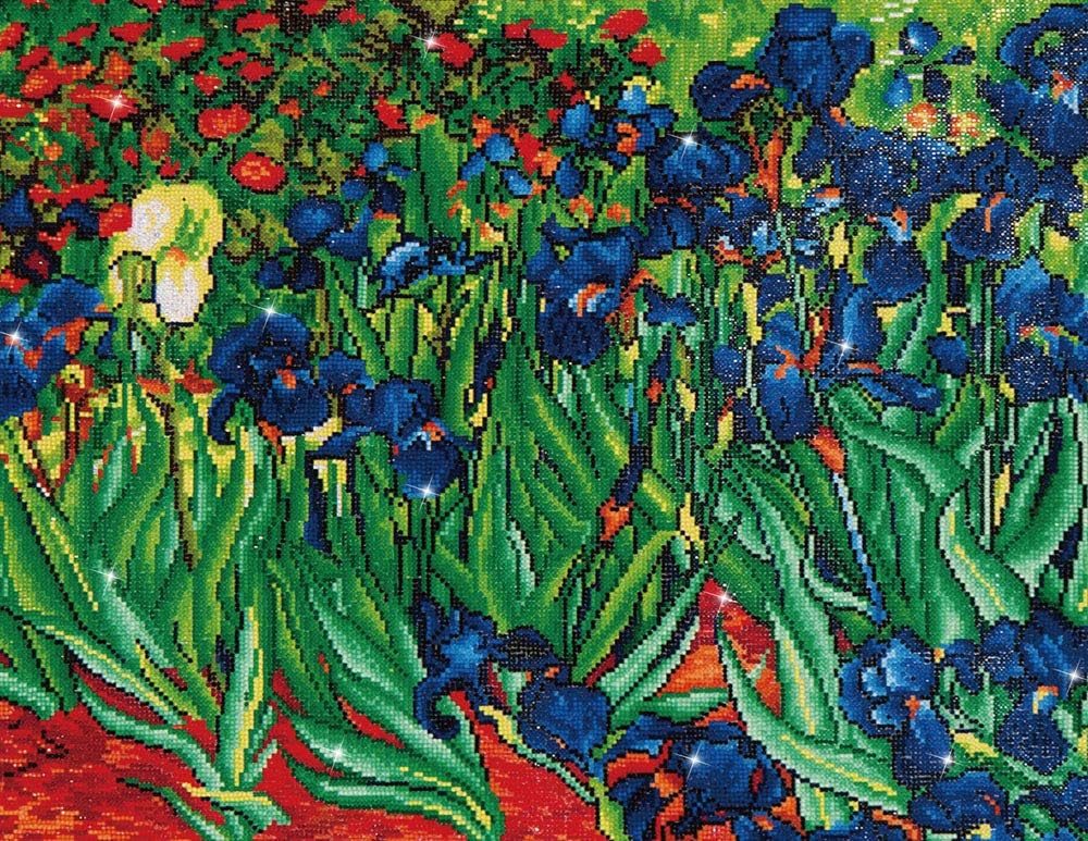 DIAMOND DOTZ DD10 Intermediate Kit, Irises (Van Gogh) Cameo, 42 x 52cm