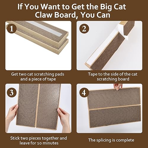 Miniatura 4 de Splicing Cat Scratch Pad, Double-Sided Design, Made of Heavy Duty Corrugated Cardboard, Natural Material, Protects Furniture, Durable, 100% Guarantee