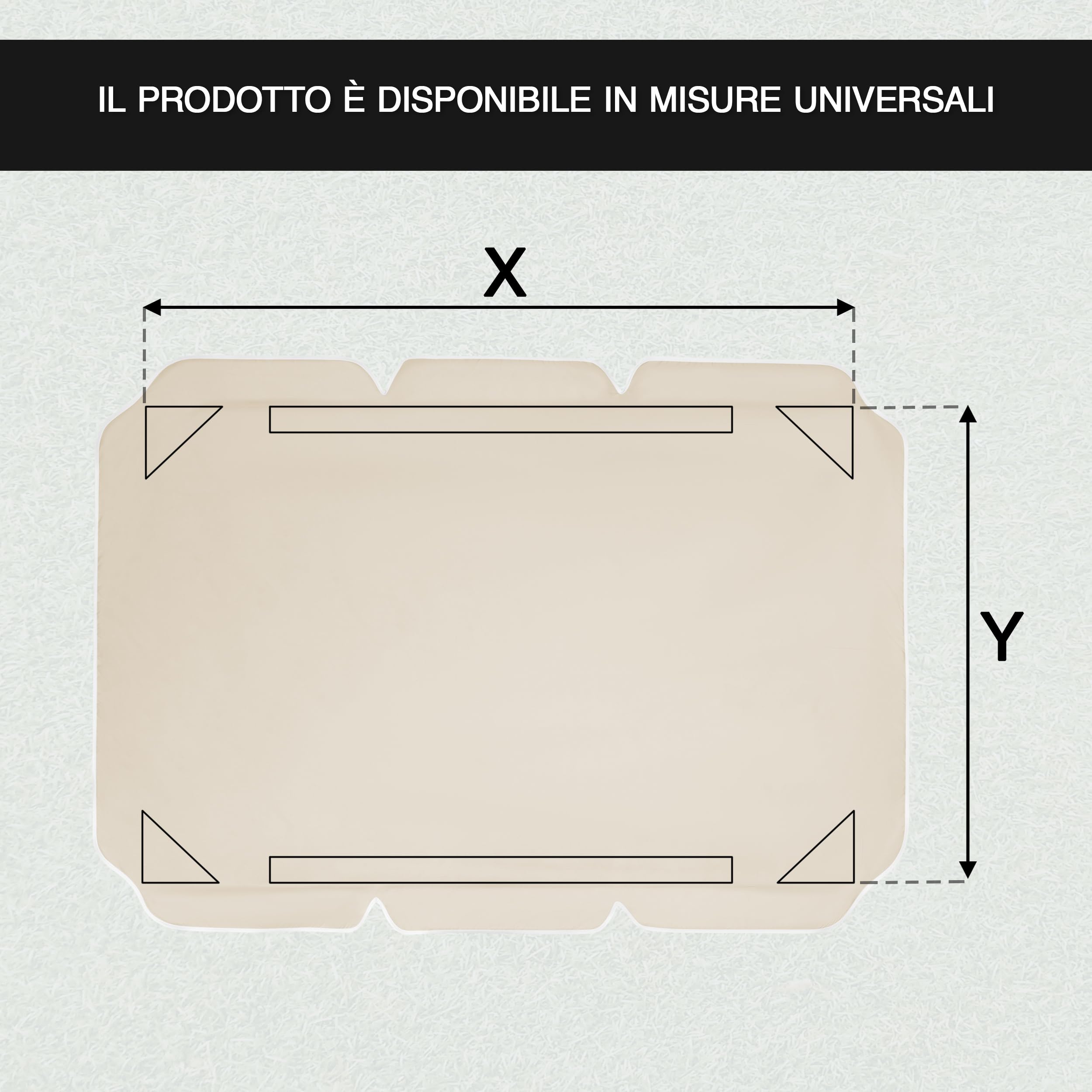 Tettuccio per Dondolo da Giardino 230 x 120 cm - Copertura Resistente al Sole e Pioggia - Colore Ecru