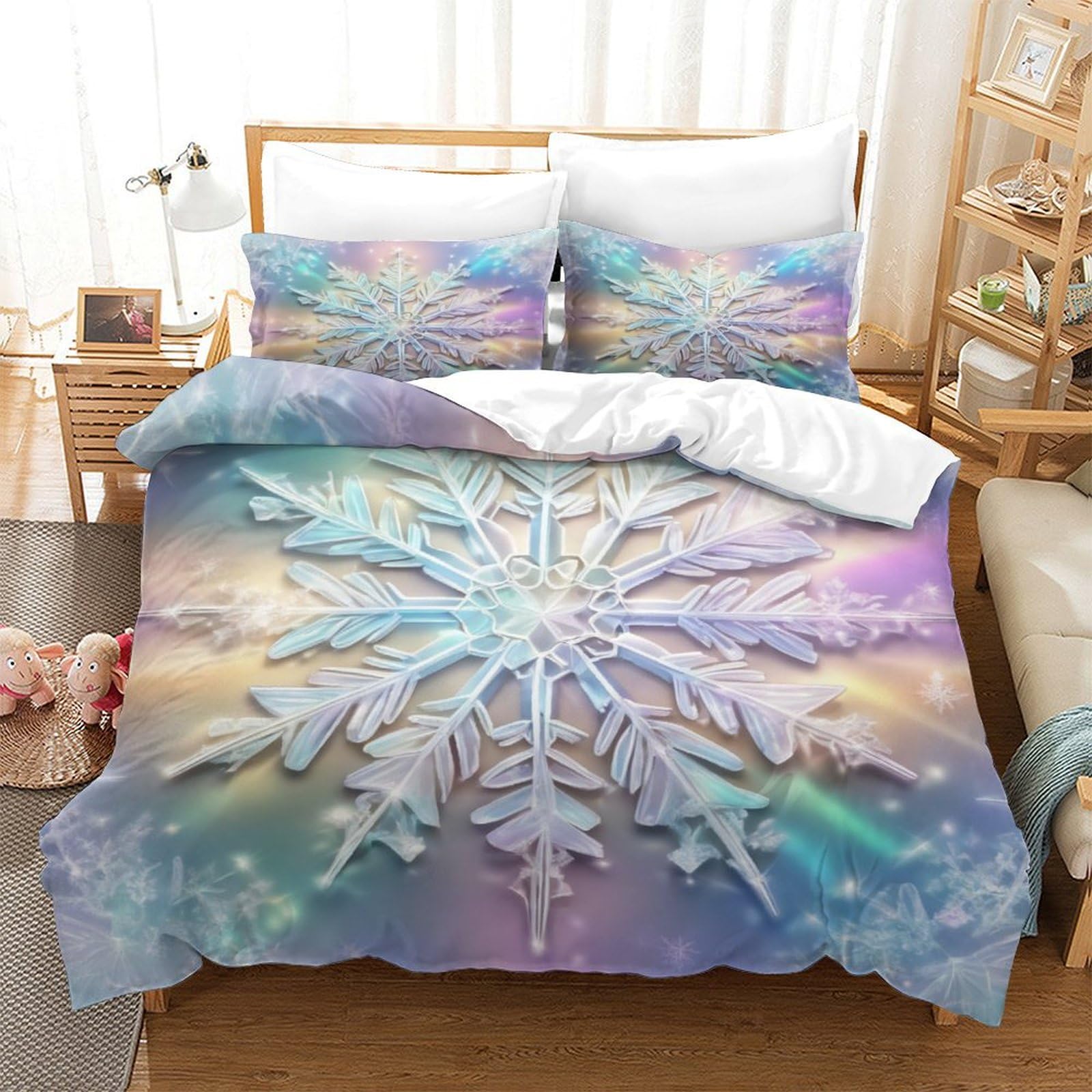 Set Biancheria Letto Castello Delle Nevi 3 Pezzi – Copripiumino King 220x240 Cm + 2 Federe, Chiusura Cerniera, Microfibra Traspirante