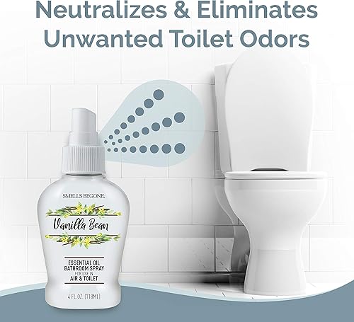 Miniatura 6 de SMELLS BEGONE Ambientador de aceite esencial en espray para baño, elimina los olores del baño y el inodoro, fabricado con aceites esenciales, aroma