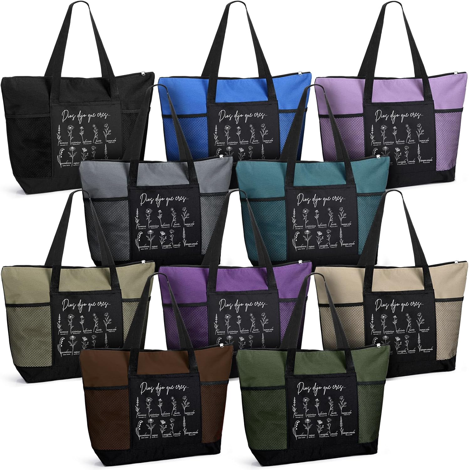 Paterr Spanish Christian Tote Bags Bulk for Women Bible Study Religious Gifts for Mothers day Church Members