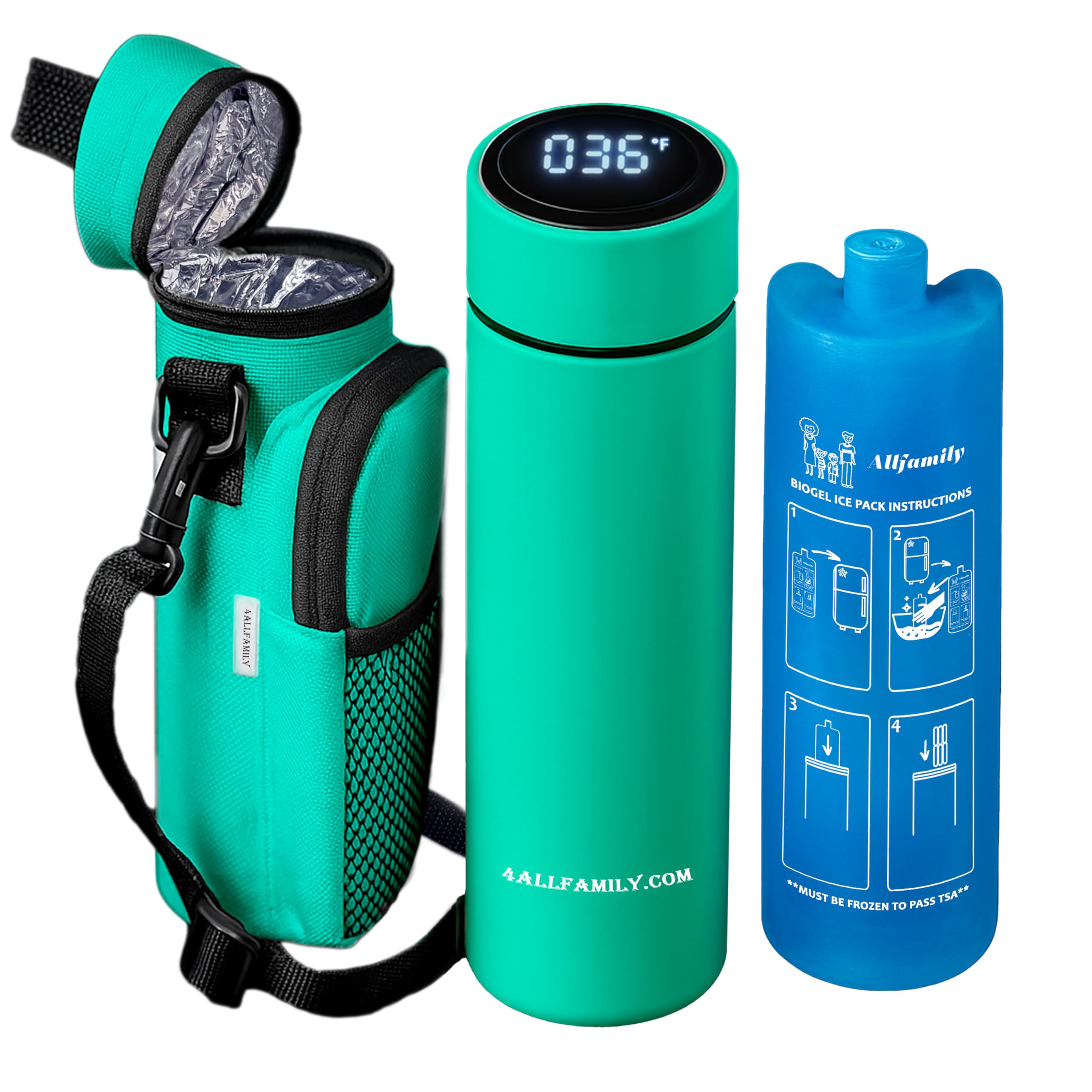 4ALLFAMILY Nomad 48H Insulin Pen Cooler Travel Case Medical Cool Box EpiPen Carry Medicine Bag TSA Approved Diabetic Travel Case with Biogel Ice Pack