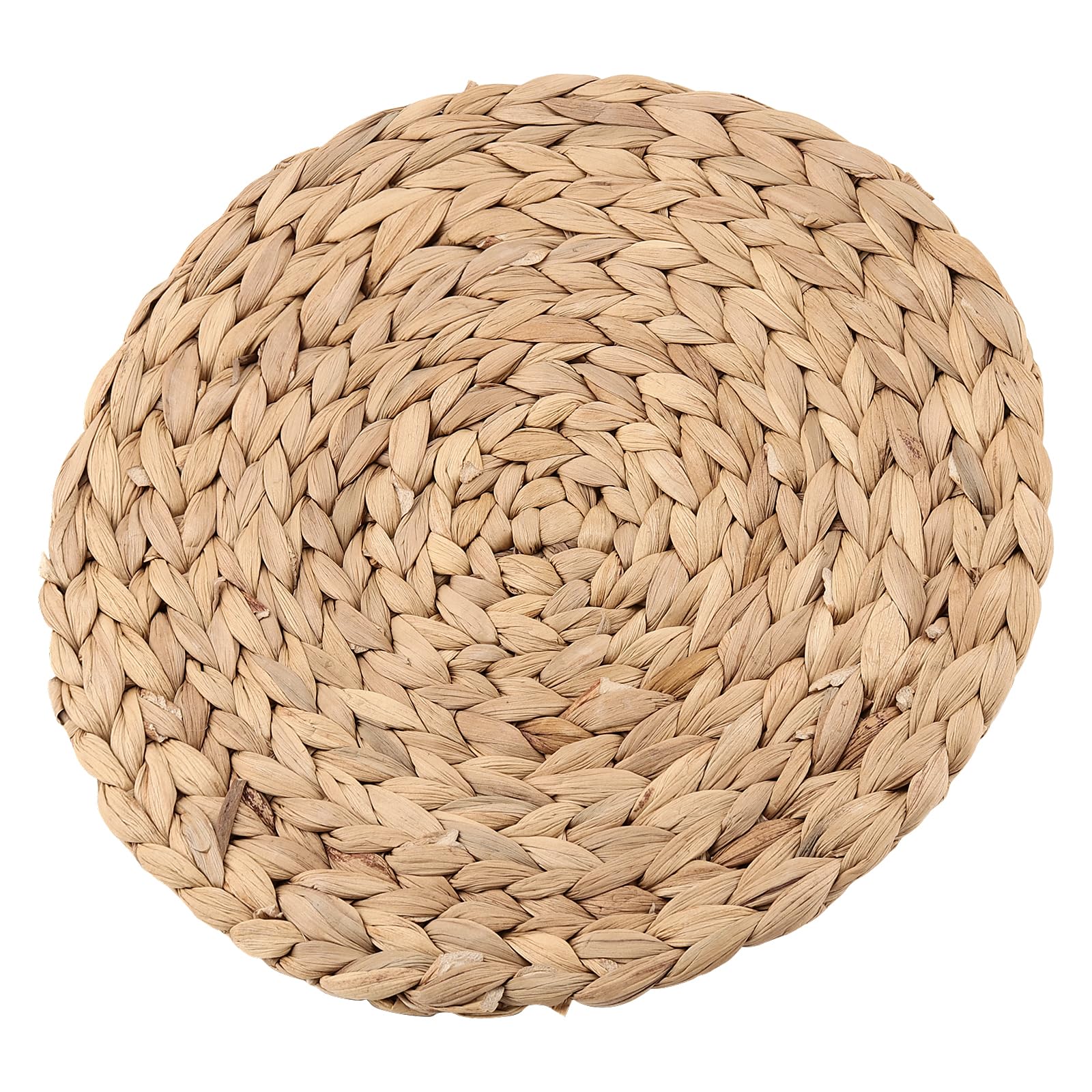 Lot de 8 Sets de Table Ronds tissés en Jacinthe d'eau Naturelle résistante à la Chaleur 30 cm