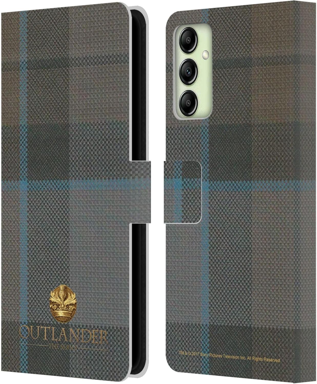 Head Case Designs Officially Licensed Outlander Mackenzie Tartans Leather Wallet Case Compatible with Samsung Galaxy A14 5G